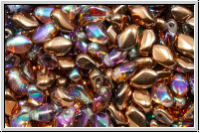 Gekko�-Beads, 3x5mm, crystal, trans., copper AB, 50 Stk.