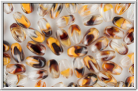 B�hm. Glasperle, Olive, rundkantig, 9x5mm, crystal, trans., autumn inlay 10 Stk.