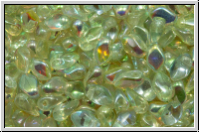 Gekko�-Beads, 3x5mm, crystal, trans., green AB, 50 Stk.