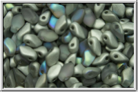 Gekko�-Beads, 3x5mm, crystal, trans., silver AB, matte, 50 Stk.