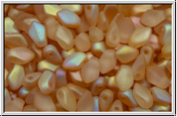 Gekko�-Beads, 3x5mm, crystal, trans., yellow AB, matte, 50 Stk.