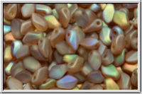 Gekko�-Beads, 3x5mm, crystal, trans., brown AB, matte, 50 Stk.