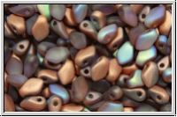 Gekko�-Beads, 3x5mm, crystal, trans., copper AB, matte, 50 Stk.