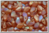 Gekko�-Beads, 3x5mm, crystal, trans., orange AB, matte, 50 Stk.