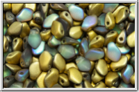Gekko�-Beads, 3x5mm, crystal, trans., golden AB, matte, 50 Stk.