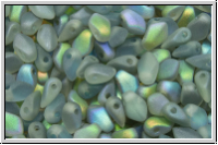 Gekko�-Beads, 3x5mm, crystal, trans., blue AB, matte, 50 Stk.