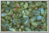 Gekko�-Beads, 3x5mm, crystal, trans., green AB, matte, 50 Stk.
