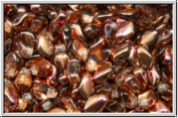 Gekko�-Beads, 3x5mm, crystal, trans., half capri rose, 50 Stk.