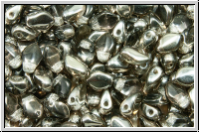 Gekko�-Beads, 3x5mm, crystal, trans., half chrome, 50 Stk.