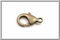 Karabiner "glatt", 15x8mm, messingfb., lasiert, Messing, 1 Stk.