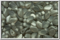 Gekko�-Beads, 3x5mm, crystal, trans., half chrome, matte, 50 Stk.