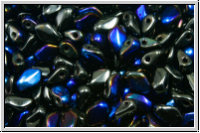 Gekko�-Beads, 3x5mm, black, op., half azuro, 50 Stk.