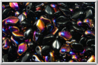 Gekko�-Beads, 3x5mm, black, op., half sliperit, 50 Stk.
