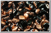 Gekko�-Beads, 3x5mm, black, op., half capri gold, 50 Stk.