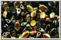 Gekko�-Beads, 3x5mm, black, op., half marea, 50 Stk.