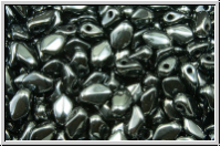 Gekko�-Beads, 3x5mm, black, op., full silver chrome, 50 Stk.