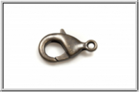 Karabiner "glatt", 15x8mm, antikmessingfb. (dkl.), Messing, 1 Stk.