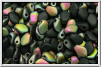 Gekko�-Beads, 3x5mm, black, op., half vitrail, matte, 50 Stk.