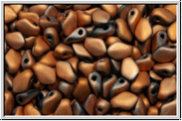 Gekko�-Beads, 3x5mm, black, op., full capri gold, matte, 50 Stk.