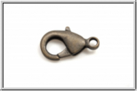 Karabiner "glatt", 15x8mm, antikmessingfb., matt, Messing, 1 Stk.