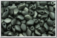 Gekko�-Beads, 3x5mm, black, op., full silver chrome, matte, 50 Stk.