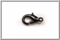 Karabiner "glatt", 12x6mm, black. lasiert, Messing, 1 Stk.