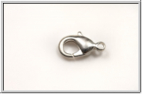 Karabiner "glatt", 12x6mm, silberfb., Messing, 1 Stk.