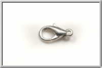 Karabiner "glatt", 12x6mm, silberfb., matt, Messing, 1 Stk.