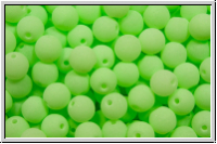 b�hm. Glasperle, rund, 4mm, white, alabaster, soft lime neon, 50 Stk.