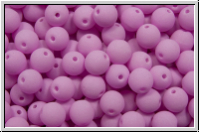 b�hm. Glasperle, rund, 4mm, white, alabaster, soft magenta neon, 50 Stk.