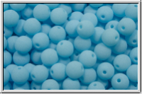 b�hm. Glasperle, rund, 4mm, white, alabaster, soft sky blue neon, 50 Stk.