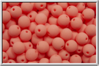 b�hm. Glasperle, rund, 4mm, white, alabaster, soft coral neon, 50 Stk.