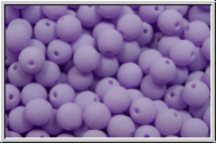 b�hm. Glasperle, rund, 4mm, white, alabaster, soft violet neon, 50 Stk.