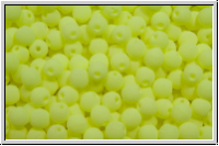 b�hm. Glasperle, rund, 3mm, white, alabaster, soft yellow neon, 50 Stk.