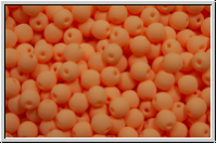 b�hm. Glasperle, rund, 3mm, white, alabaster, soft orange neon, 50 Stk.