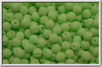 b�hm. Glasperle, rund, 3mm, white, alabaster, soft lime neon, 50 Stk.