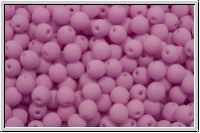 b�hm. Glasperle, rund, 3mm, white, alabaster, soft magenta neon, 50 Stk.