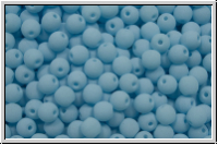 b�hm. Glasperle, rund, 3mm, white, alabaster, soft sky blue neon, 50 Stk.