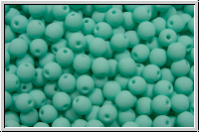 b�hm. Glasperle, rund, 4mm, white, alabaster, soft turquoise neon, 50 Stk.