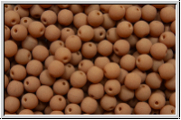 b�hm. Glasperle, rund, 3mm, white, alabaster, soft cocoa neon, 50 Stk.