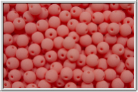 b�hm. Glasperle, rund, 3mm, white, alabaster, soft coral neon, 50 Stk.