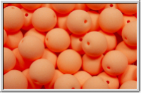 b�hm. Glasperle, rund, 6mm, white, alabaster, soft orange neon, 25 Stk.