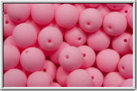 b�hm. Glasperle, rund, 6mm, white, alabaster, soft pink neon, 25 Stk.