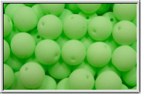 b�hm. Glasperle, rund, 6mm, white, alabaster, soft lime neon, 25 Stk.