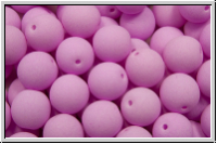 b�hm. Glasperle, rund, 6mm, white, alabaster, soft magenta neon, 25 Stk.