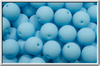 b�hm. Glasperle, rund, 6mm, white, alabaster, soft sky blue neon, 25 Stk.