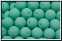 b�hm. Glasperle, rund, 6mm, white, alabaster, soft turquoise neon, 25 Stk.