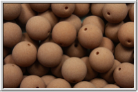 b�hm. Glasperle, rund, 6mm, white, alabaster, soft cocoa neon, 25 Stk.