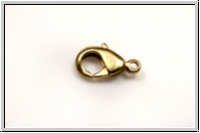 Karabiner "glatt", 12x6mm, gelbgoldfb., Messing, 1 Stk.