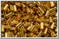 TBU-1-0557, TOHO Bugle 1", 3mm, gold, met., galvanized, 10g